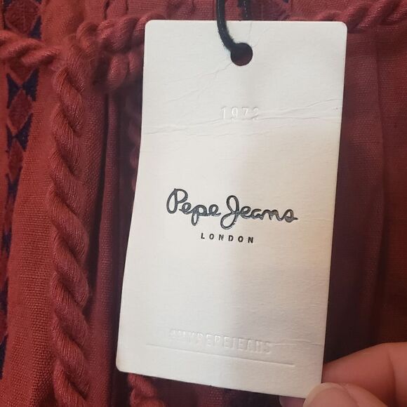 PEPE JEANS Ethnic Design Linen-Blend Shorts NWT - Picture 10 of 16